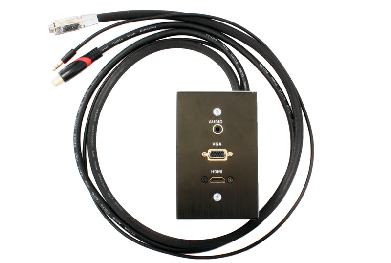 ADAPTOR - WALL BOX FEMALE HDMI, VGA, AUX , ETHERNET, USB A PORT