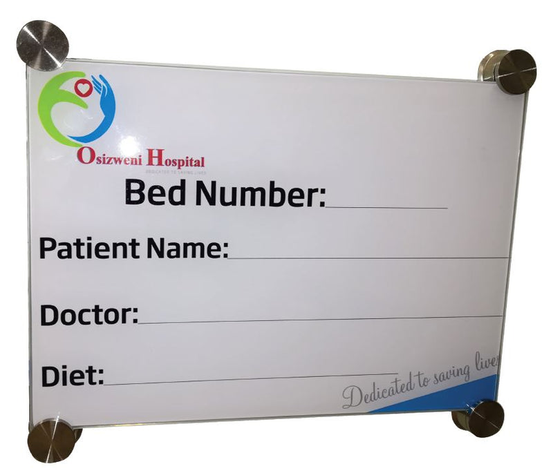A4210x297mm Hospital Glass Bed Board with Print