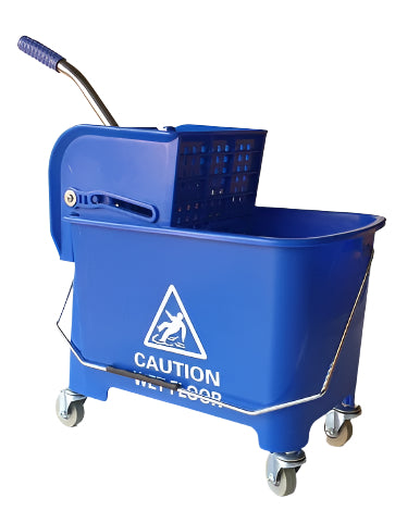 Household mop trolley with wringer