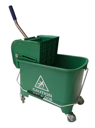 Household mop trolley with wringer