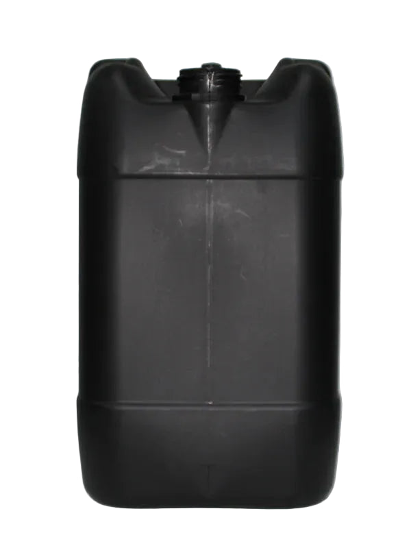 Black plastic container on a white background