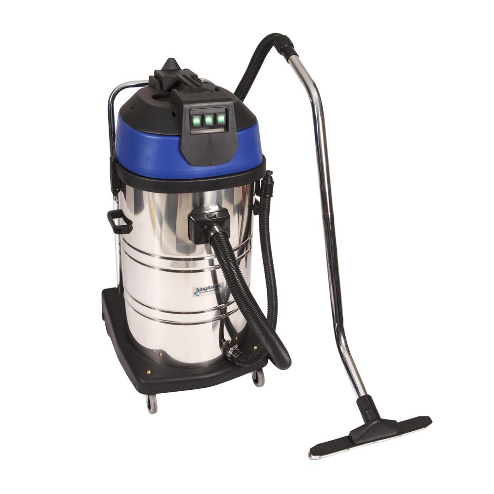 Vacuums wet and dry.