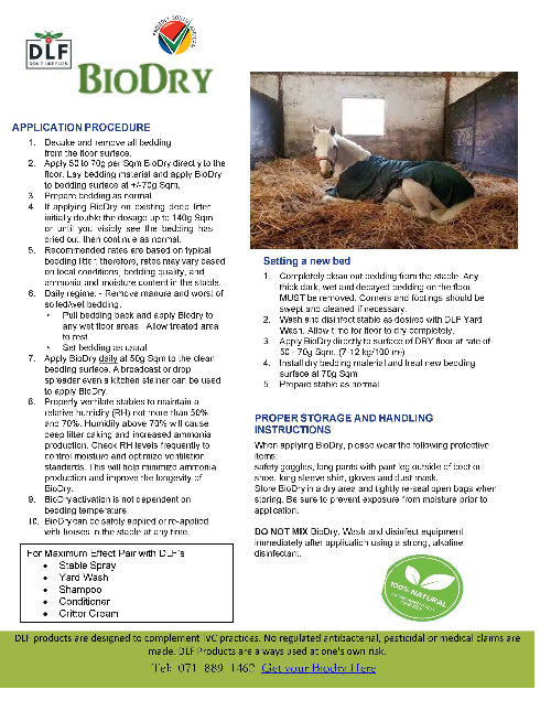 DLF Bio Dry - Bedding Amendment