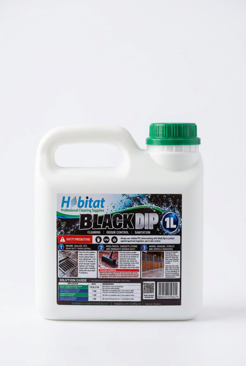 Black fluid drain sanitiser