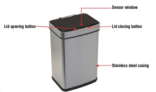 Parrot 50 touchless waste bin