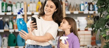 shopping for cleaning products 