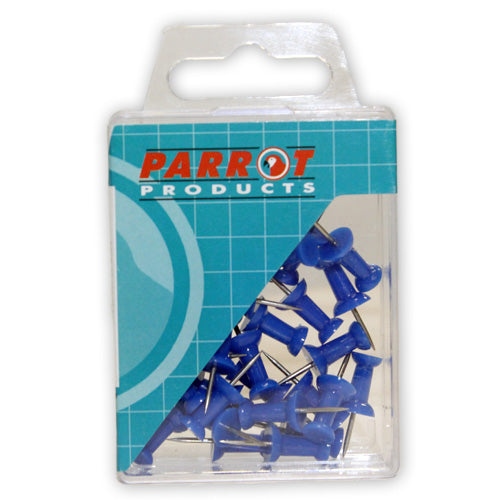 PUSH PINS CARDED PACK 30 BLUE