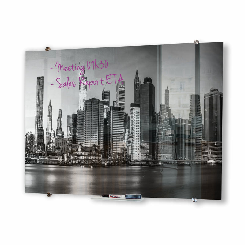 GLASS WHITEBOARD NON-MAGNETIC PRINTED 2400*1200MM
