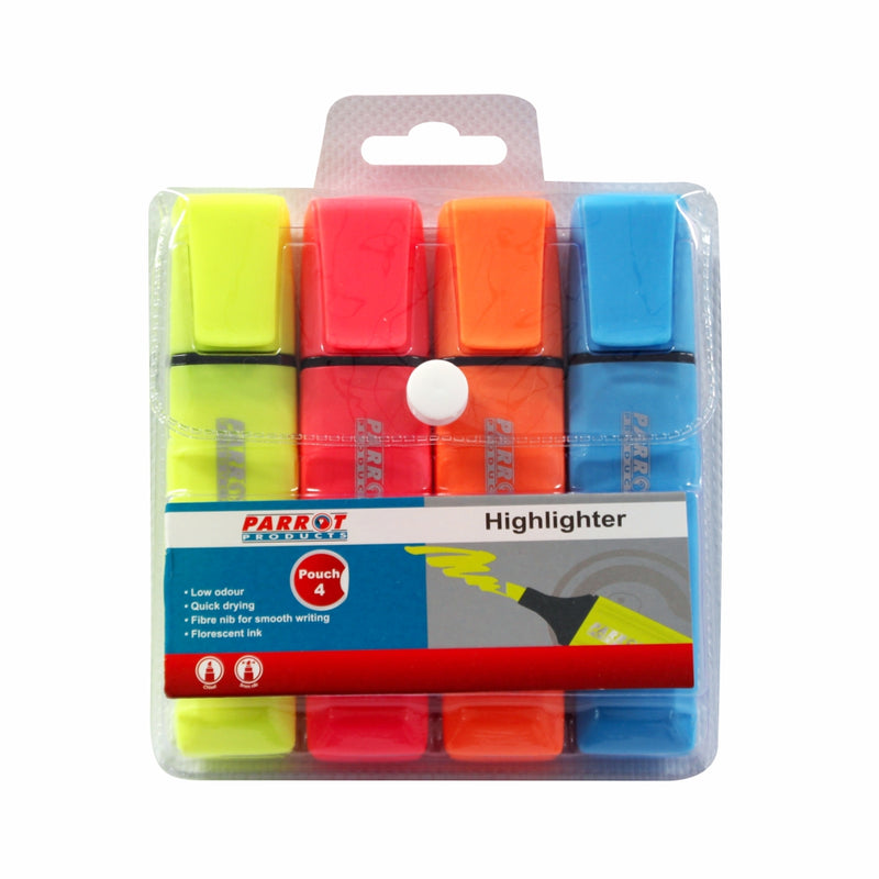 Marker Highlighter Pouch 4 (Yellow-Pink-Blue-Orange)