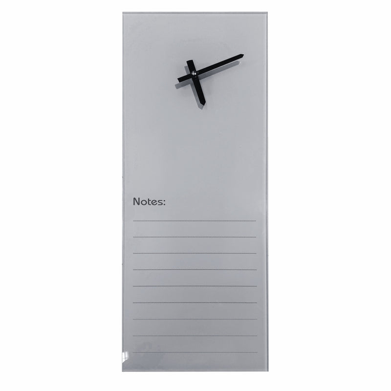 CLOCK GLASS WITH NOTES 210 X 580MM GREY