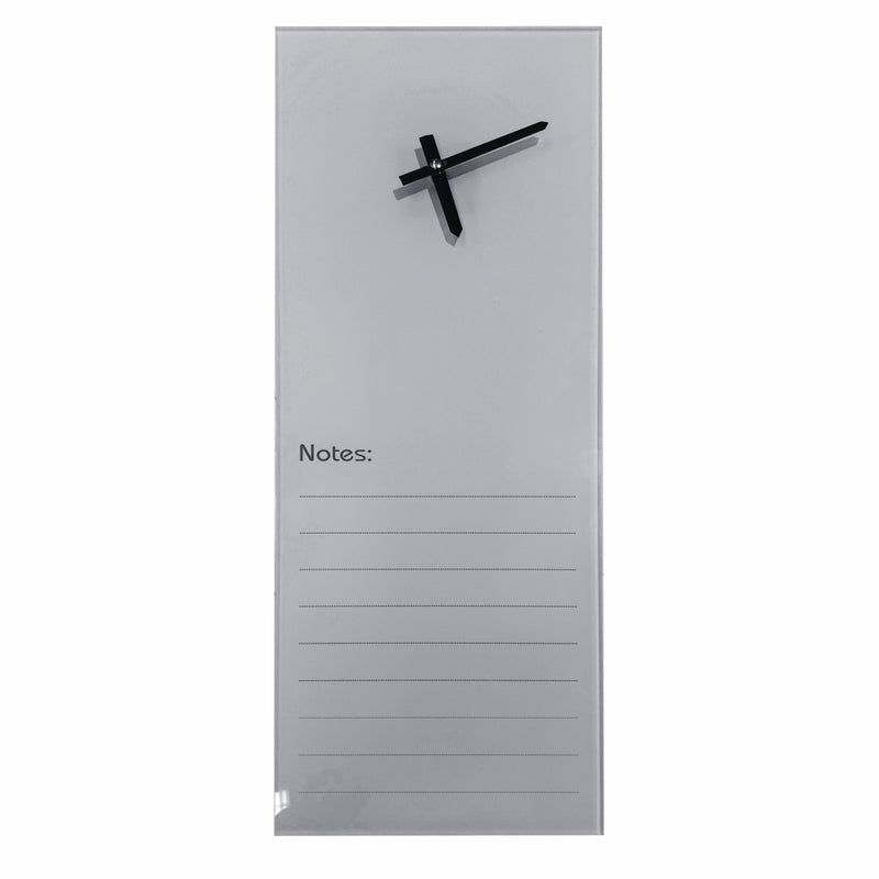 CLOCK GLASS WITH NOTES 210 X 580MM GREY