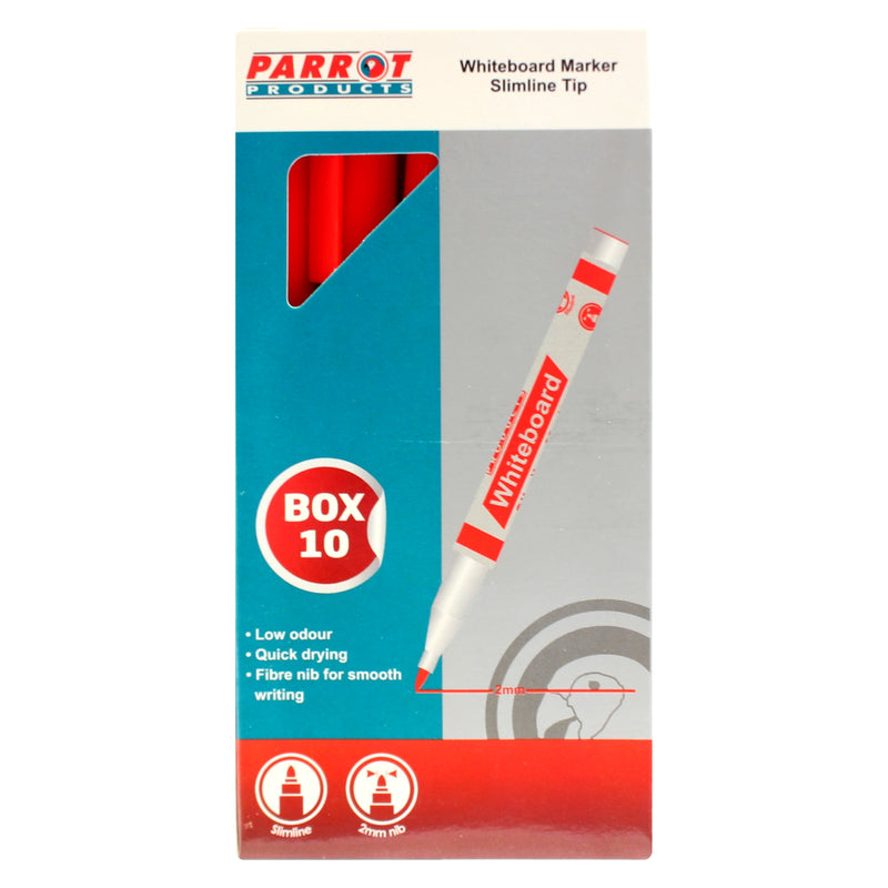 MARKER WHITEBOARD S/LINE BOX 10 RED