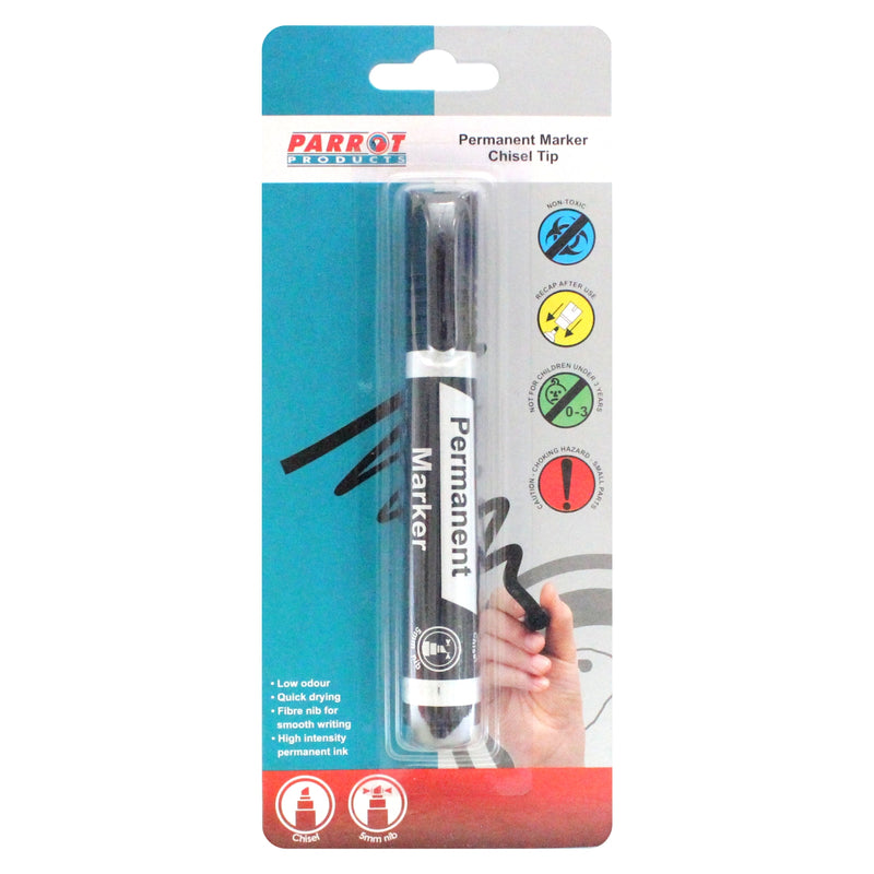 MARKER PERMANENT CHISEL SINGLE BLACK