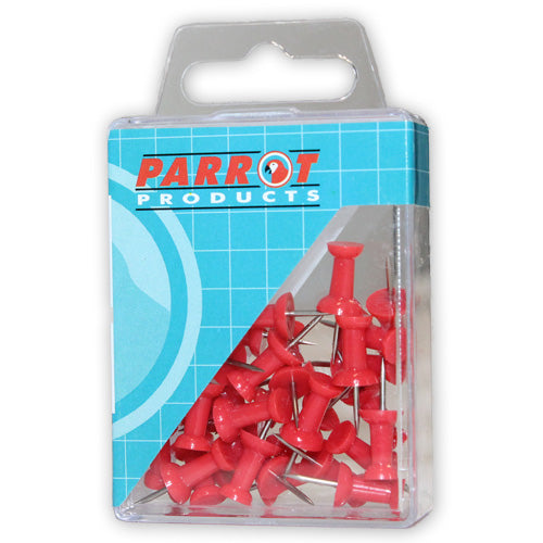 PUSH PINS CARDED PACK 30 RED