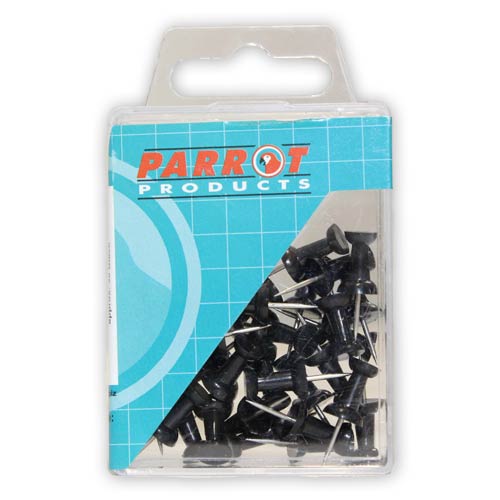 PUSH PINS CARDED PACK 30 BLACK