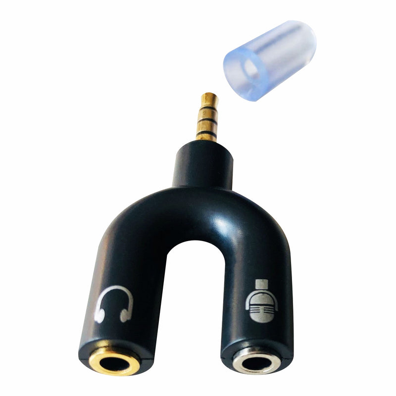 ADAPTOR - 3.5MM STEREO JACK TO 1 x HEADPHONE AND  1 x MIC